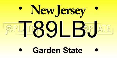 T89LBJ New Jersey License Plate