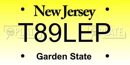 T89LEP New Jersey License Plate