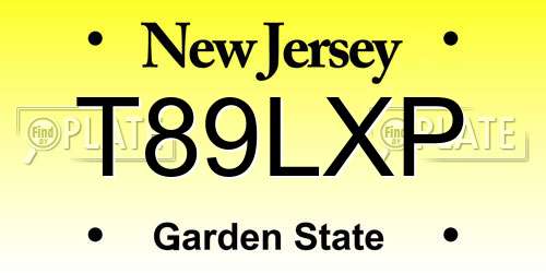 T89LXP New Jersey License Plate