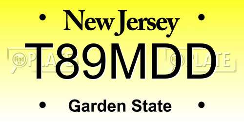 T89MDD New Jersey License Plate
