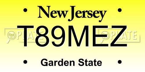 T89MEZ New Jersey License Plate