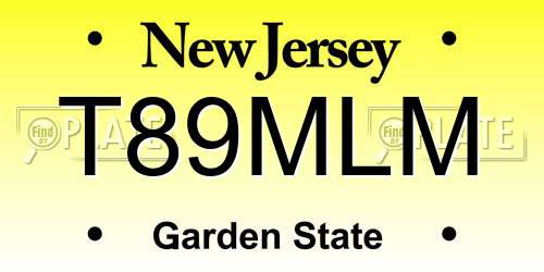 T89MLM New Jersey License Plate