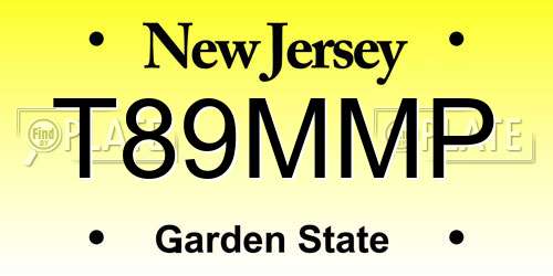 T89MMP New Jersey License Plate