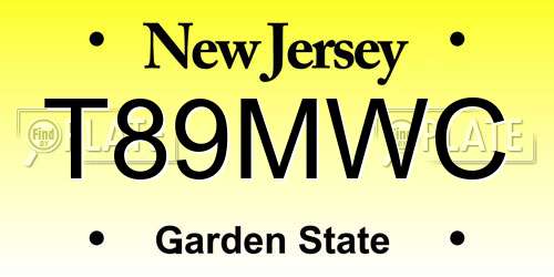 T89MWC New Jersey License Plate