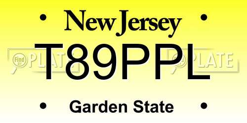 T89PPL New Jersey License Plate