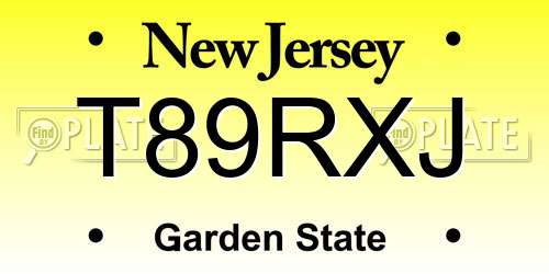 T89RXJ New Jersey License Plate