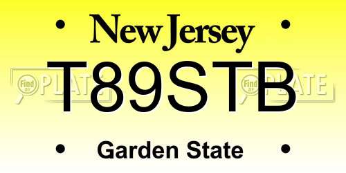 T89STB New Jersey License Plate
