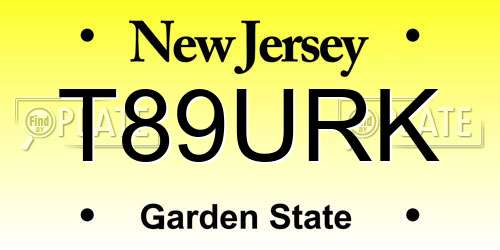 T89URK New Jersey License Plate