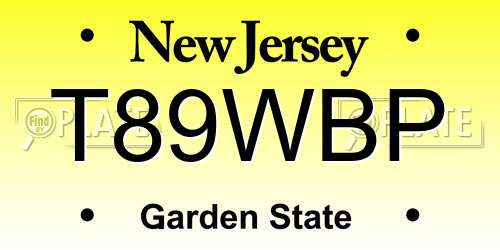 T89WBP New Jersey License Plate