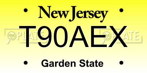 T90AEX New Jersey License Plate