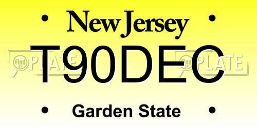 T90DEC New Jersey License Plate