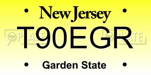 T90EGR New Jersey License Plate