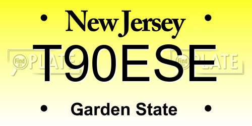 T90ESE New Jersey License Plate