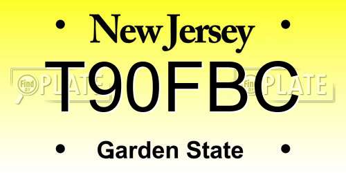 T90FBC New Jersey License Plate