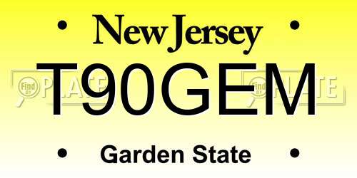 T90GEM New Jersey License Plate
