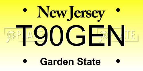 T90GEN New Jersey License Plate