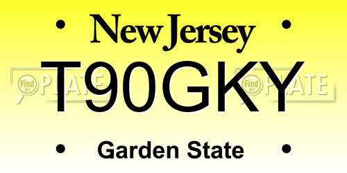 T90GKY New Jersey License Plate