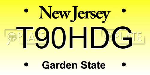 T90HDG New Jersey License Plate
