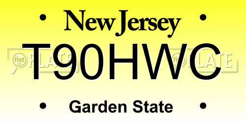 T90HWC New Jersey License Plate