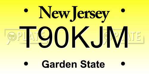 T90KJM New Jersey License Plate