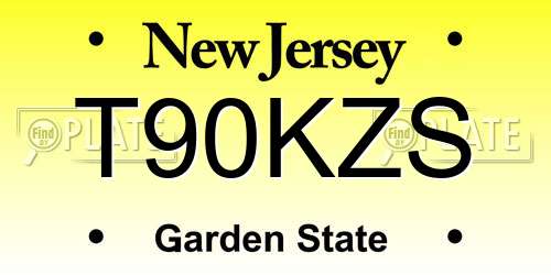 T90KZS New Jersey License Plate