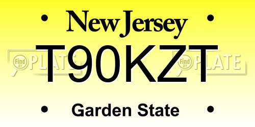 T90KZT New Jersey License Plate