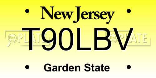 T90LBV New Jersey License Plate