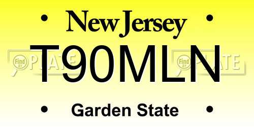 T90MLN New Jersey License Plate