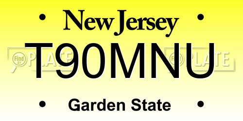 T90MNU New Jersey License Plate
