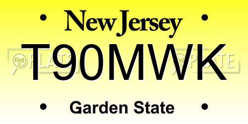 T90MWK New Jersey License Plate