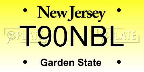 T90NBL New Jersey License Plate