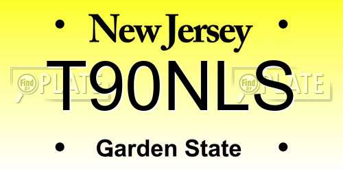 T90NLS New Jersey License Plate
