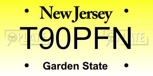 T90PFN New Jersey License Plate