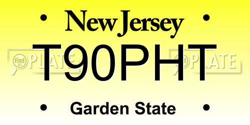 T90PHT New Jersey License Plate