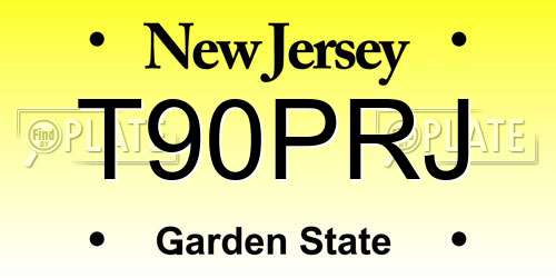 T90PRJ New Jersey License Plate