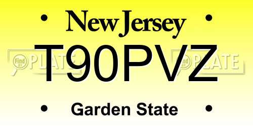 T90PVZ New Jersey License Plate