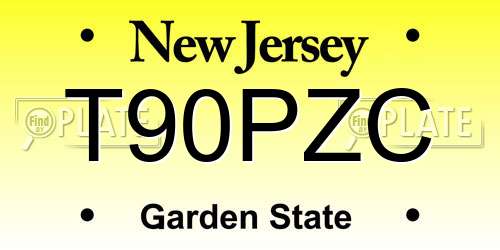 T90PZC New Jersey License Plate