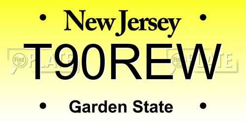 T90REW New Jersey License Plate