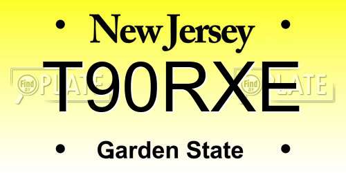T90RXE New Jersey License Plate