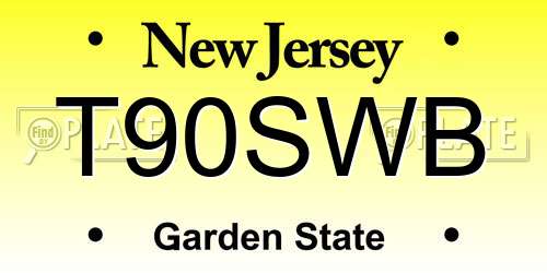 T90SWB New Jersey License Plate