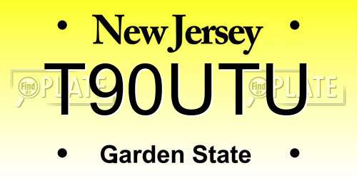 T90UTU New Jersey License Plate