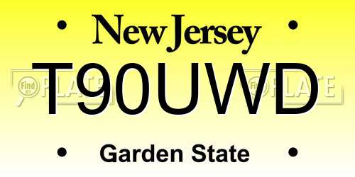 T90UWD New Jersey License Plate