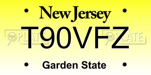 T90VFZ New Jersey License Plate