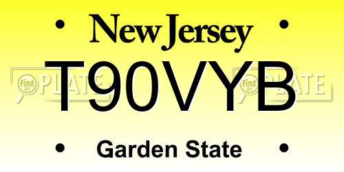 T90VYB New Jersey License Plate