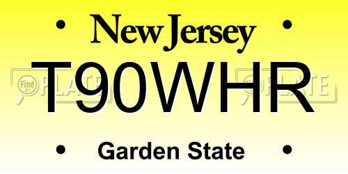 T90WHR New Jersey License Plate