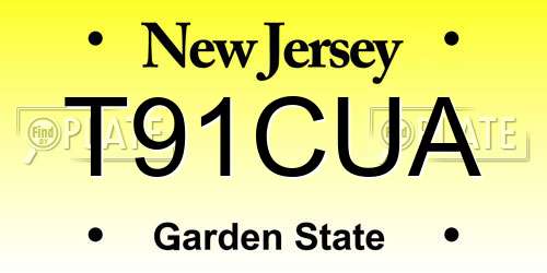 T91CUA New Jersey License Plate