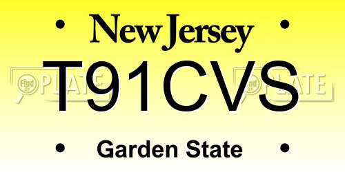 T91CVS New Jersey License Plate