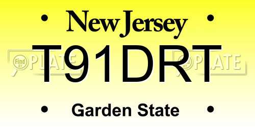 T91DRT New Jersey License Plate