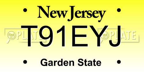 T91EYJ New Jersey License Plate