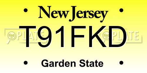T91FKD New Jersey License Plate